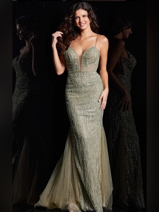 Jovani Dresses & Skirts - NWT JOVANI Sz 12 Olive Back Zip Lined Sm Train #39292